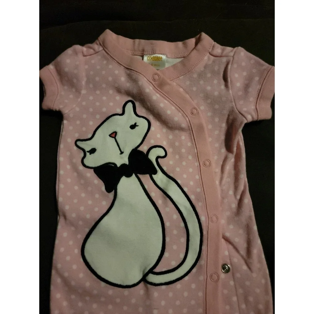 Gymboree baby girl kitty cat pajamas romper 1 piece‎ 3 6 months